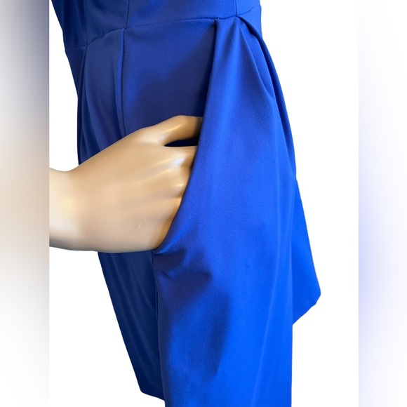 Cynthia Rowley  Size M  EUC Blue Nylon Stretch Sleeveless Knee Length Dress - Picture 4 of 10